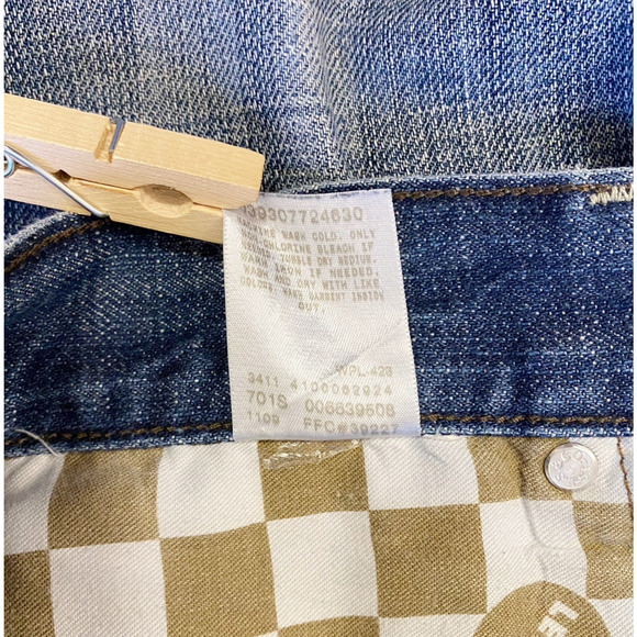 Levis 514 Jeans Mens 36x30 Slim Straight Leg Blue Denim Faux Flap Pocket Western - Picture 9 of 12